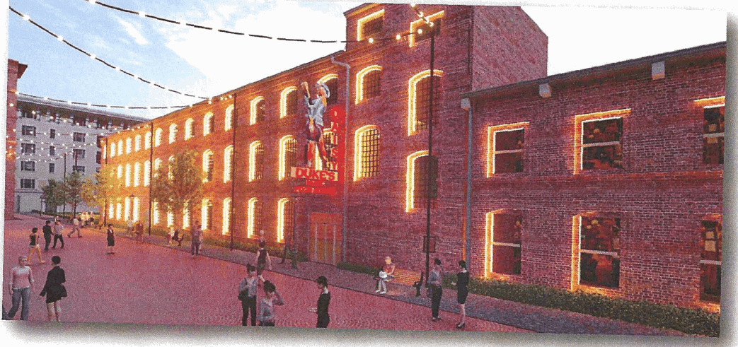 Proposed alley entrance — architectural concept.